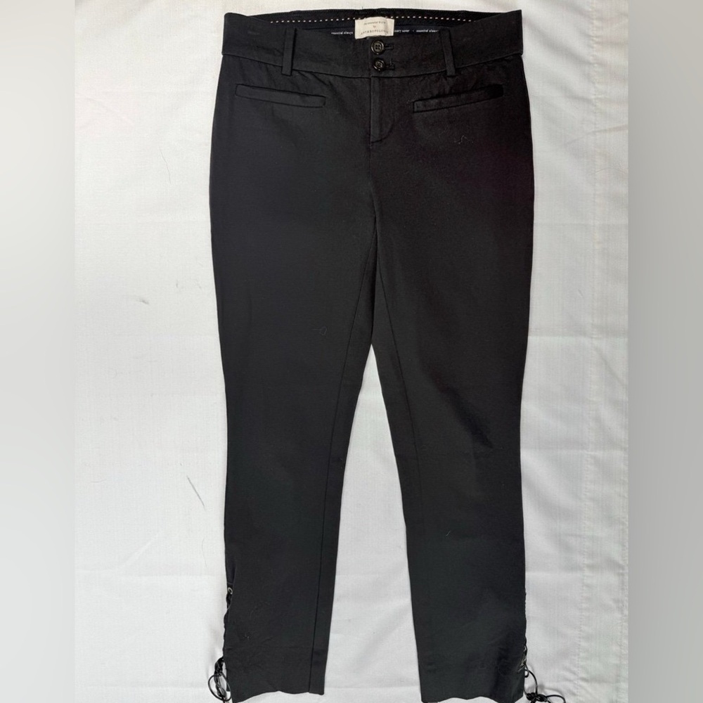 Anthropologie Women’s The Essential Slim Black Pant Tie Ankle Size 2